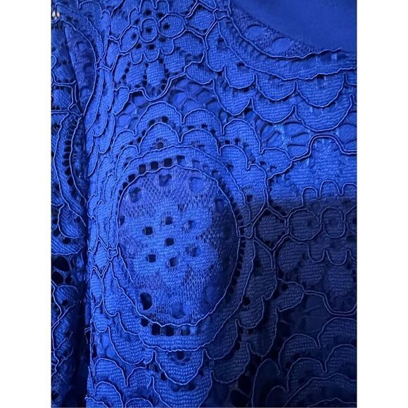 Jessica Howard Women's 18W 3/4 Sleeve Lace Shift Dress Royal Blue Cocktail Party - Picture 9 of 13